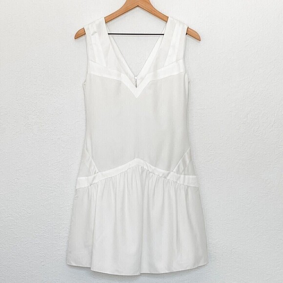 Sandro Dresses & Skirts - NWT Sandro White V Neck Mini Dress Size Small